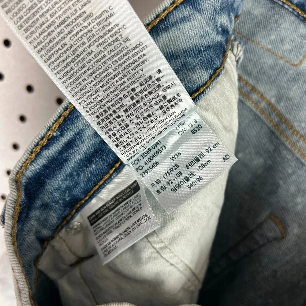Levi's 569 Jean Shorts Size‎ 36 Light Wash Cotton Denim Stretch Modern Wide Leg
